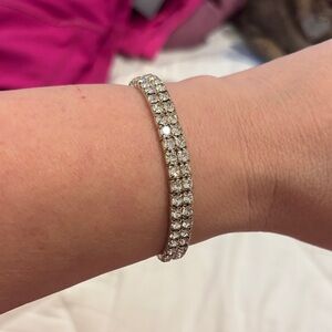 Elegant Silver Rhinestone Bracelet